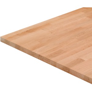 Piano di lavoro in faggio massello, 240 cm. Tavola di legno con venature naturali per cucina o officina.