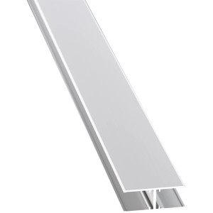 Profilo a H in alluminio, 400 cm, anodizzato, per coperture in plastica e pannelli alveolari.