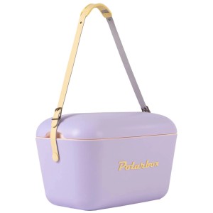 Lila Polarbox Kühlbox Retro Cooler, 12 l, mit Tragegurt.