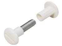 Verbindungsschraube Stahl 29 - 40 mm mit Hülse Kunststoff Weiss 10 Stk.