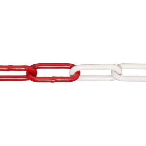Rot-weiße Conacord Schweißkette, Form C, aus Stahl, Ø 6 mm, als Meterware.