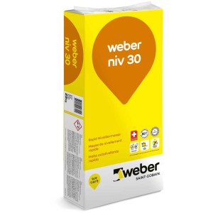 Sack Weber Rapid-Nivelliermasse Niv 30, 25 kg, grau. Für Ausgleichsarbeiten im Innenbereich.