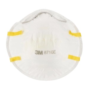 Mascherina 3M 8710E per levigatura manuale, respiratore FFP1 con clip nasale regolabile.