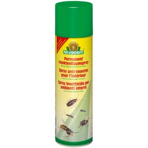 Neudorff Permanent Insetticida per ambienti 500ml, bomboletta spray con motivi di insetti.