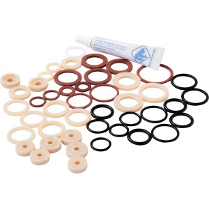 KÖRO Set guarnizioni per rubinetti, 45 pezzi, con grasso per rubinetti. Varie dimensioni e colori.