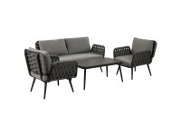 Greemotion Lounge-Set Madeira Aluminium Schwarz-Anthrazit 4-tlg.