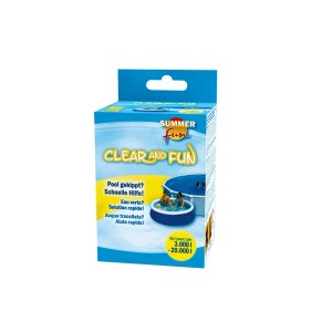 Summerfun Clear & Fun, 5 buste per la pulizia rapida di piscine con acqua torbida.
