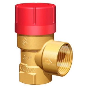 Soupape de sécurité Mateu en laiton et plastique, 1/2 x 3/4 pouce pour systèmes de chauffage.