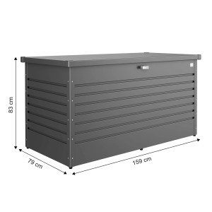 Biohort Box da giardino 160 High, grigio scuro metallizzato, 83x159x79 cm. Contenitore per utensili da giardino.