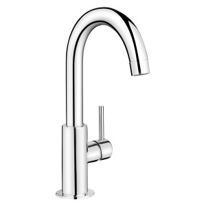 Miscelatore lavabo baliv WT-150 cromato con bocca alta e curva.
