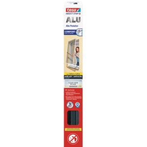 tesa Zanzariera Telaio Alluminio Comfort Finestra Antracite, 120x100cm, kit completo
