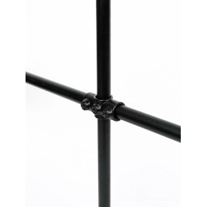 Croisillon noir mat 90° pour tube acier Ø 2,7 cm. Construction de meubles avec raccords de tubes.