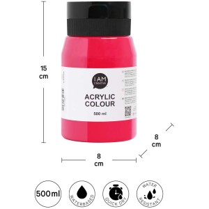Flasche I Am Creative Acrylfarbe Magenta, 500 ml. Acrylfarbe für Künstler und Hobbybastler.