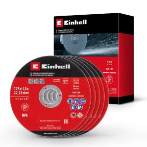 Einhell jeu de disques à tronçonner fins, 5 pièces, 125mm pour le travail du métal.