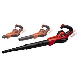 Soffiatore a batteria Einhell GE-UB 18/250 Li E-Solo con tre diversi accessori.