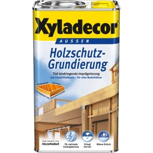Xyladecor Holzschutz-Grundierung, transparent, 2,5 l Dose für Nadelhölzer im Außenbereich.