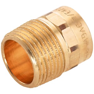 Raccordo a saldare in bronzo rosso, 22 mm x 26,4 mm (R 3/4) per tubi in rame.