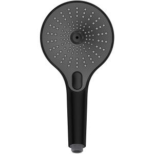 Pomme de douche Wenko Ultimate Shower, noir/gris, Ø 13 cm. Douchette à main avec 3 fonctions.