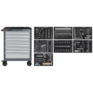 Servante d'atelier Kraftwerk BT700 avec 8 tiroirs et assortiment d'outils.