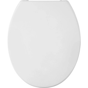 Abattant WC baliv Deluxe Swansea blanc en duroplast avec fermeture amortie, vue de dessus.