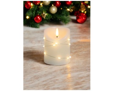 Candele wiede Uomo 4er di Legame Laccato, Cera, Argento, 10 x 5 cm