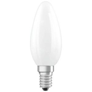 Osram LED-Leuchtmittel E14, B25, Glas Weiss, 4000K, 1,8W. Kerzenform, matt.