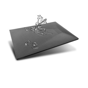 Receveur de douche baliv DW-120.90E aspect pierre anthracite, vue détaillée.