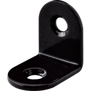 Staffa angolare nera Hettich, 20x20x15 mm, in acciaio verniciato a polvere, per collegamento mobili.