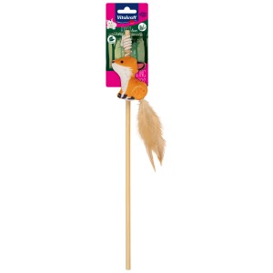 Vitakraft Canne à pêche pour chat Renard Forest Love, env. 40 cm, avec plume et cataire.