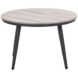 Tavolino lounge rotondo Garden Impressions Margriet, alluminio/Vironwood, naturale/nero, Ø 70 cm.