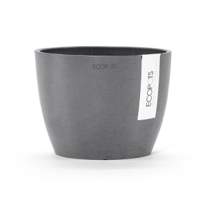 Pot de fleurs Ecopots Stockholm, gris, 16 cm. Pot pour plantes d'intérieur et d'extérieur.