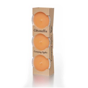 Balthasar Camping Lights Citronella Orange, 3er-Pack Duftkerzen im Karton.