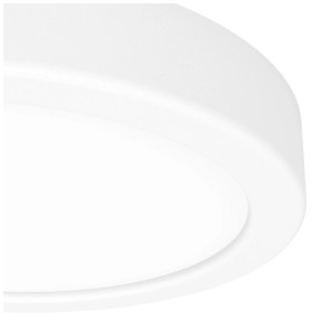 Plafonnier LED Eglo Fueva 6 blanc et rond, diamètre 16,5 cm, en plastique. Couleurs de lumière CCT.