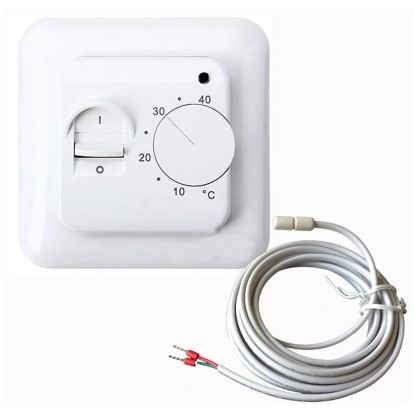 Temperaturregler analog + Bodenfühler für elektrische Fussbodentemperierung