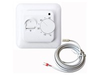 Temperaturregler analog + Bodenfühler für elektrische Fussbodentemperierung Temperaturregler analog + Bodenfühler für elektrische Fussbodentemperierung