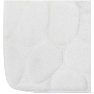Tappeto bagno MSV Microfibre Kiesel bianco, 40x60 cm, con rivestimento antiscivolo.