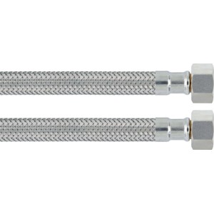 Tuyau de raccordement coudé flexible, 14,9 mm (G 3/8) x 300 mm, en acier inoxydable.