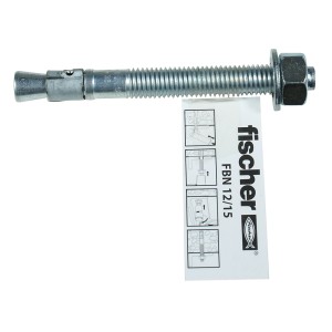 Ancrage boulon Fischer FBN II 12/20 en acier avec écrou et rondelle.