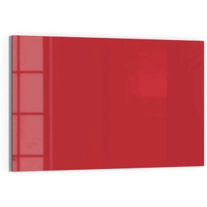 Tableau magnétique en verre rouge, 35x50 cm, idéal pour les notes et comme pense-bête.