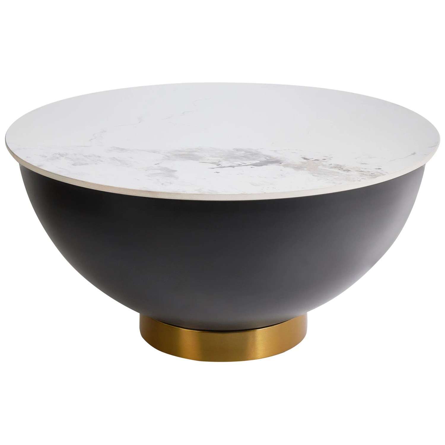 Beliani Table basse Nadine en pierre sinterisée noire Ø 74 x 37 cm — free download