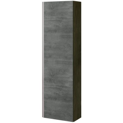 Hochschrank York Zement / Griffe Chrom 140 x 40 cm