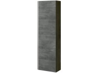 Hochschrank York Zement / Griffe Chrom 140 x 40 cm