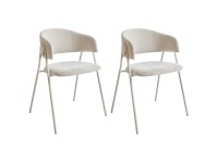 Beliani Chaise de salle à manger Alanson tissu chenille Beige clair 2 pcs