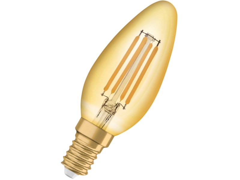 Osram Ampoule LED 1906 forme de bougie filament E14 Or Blanc