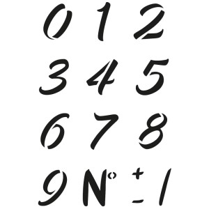 Aladine Stencil Numeri (0-9) 20x30cm per decorazioni creative e scritte.