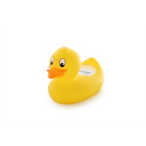 Thermomètre de bain Rotho en forme de canard jaune avec affichage numérique et lumière LED.