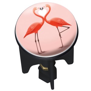 Wenko Tappo lavandino Pluggy Flamingo Love con motivo fenicottero.