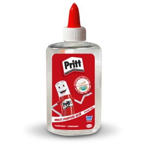 Pritt Alleskleber, 145g Flasche mit roter Spitze, für Papier, Holz und mehr.