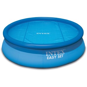 Bâche solaire Intex sur piscine Easy Pool bleue (Ø 244 cm) – pour chauffer l'eau.