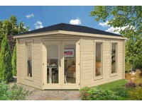 Alpholz Gartenhaus Lido-40 Walmdach 470 cm x 325 cm Hellbraun